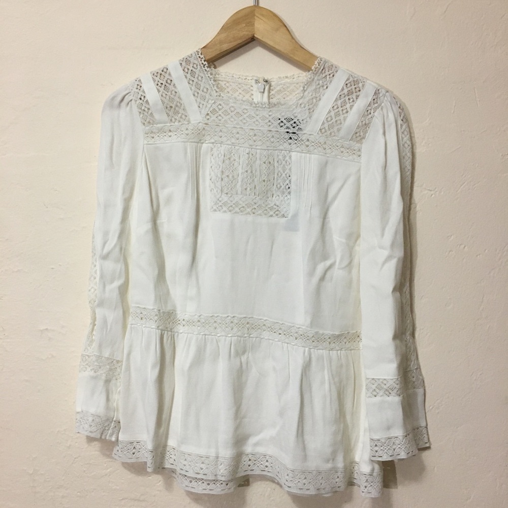 JCrew Point Sur Lacey Peasant Top Size 8